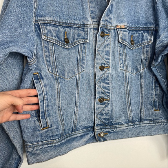 Vintage 90's EXP Jeans By Express Blue Denim Trucker Jacket - Picture 5 of 10